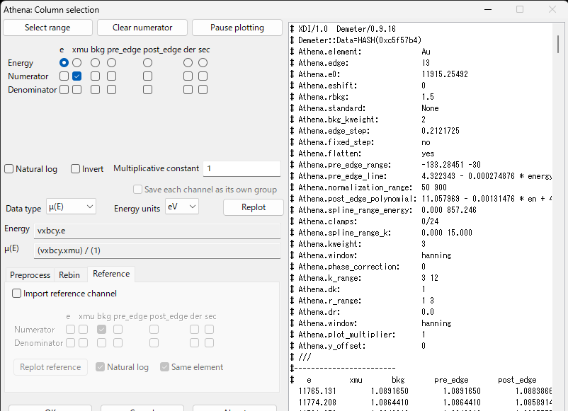 Aufoil.xmu データの読み込み